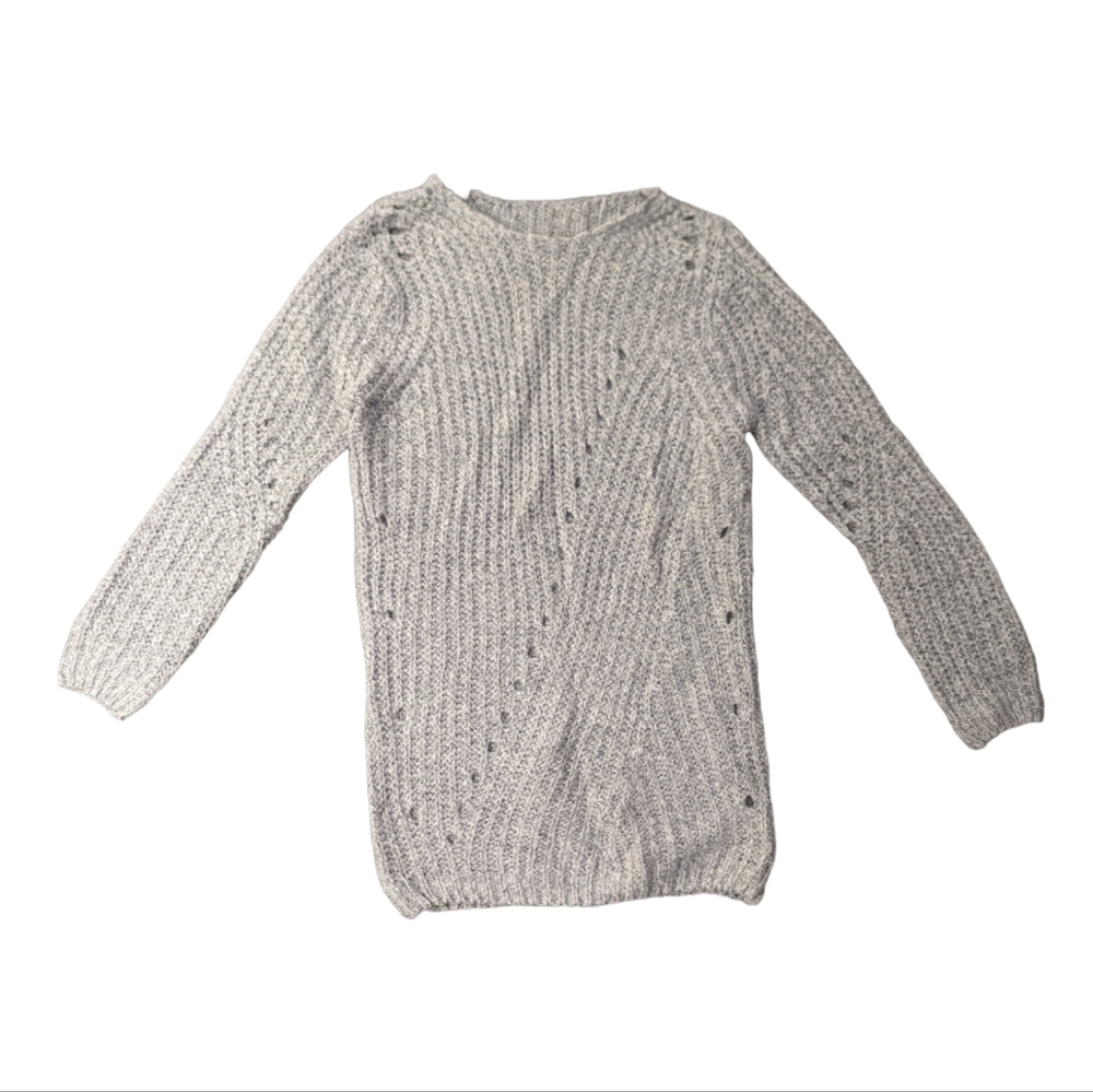NWOT Gray Long Sweater or Sweater Dress Wide Knit Top or Minidress Slouchy Small